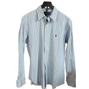 Ralph Lauren Blue and Yellow Striped Dress Shirt